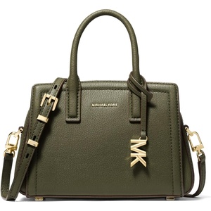 Michael Kors Women’s Laila Extra Small Crossbody Bag(Gold-tone Hardware/Embossed Goat Leather/Ivy)