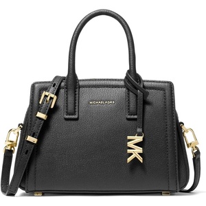 Michael Kors Women’s Laila Extra Small Crossbody Bag(Gold-tone Hardware/Embossed Leather/Black)