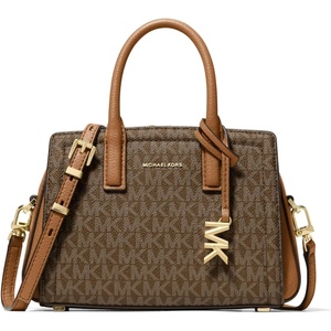 Michael Kors Women’s Laila Extra Small Crossbody Bag(Gold-tone Hardware/Signature Coated Twill/Brown/Acorn)