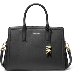 Michael Kors Women’s Laila Medium Satchel(Gold-tone Hardware/Black)