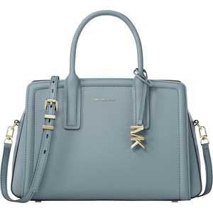 Michael Kors Women’s Laila Medium Satchel(Gold-tone Hardware/Leather/Chambray)