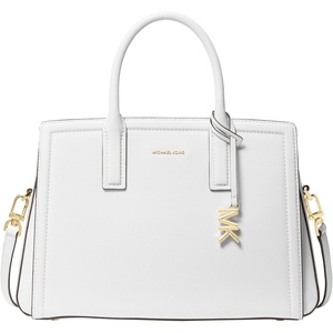 Michael Kors Women’s Laila Medium Satchel(Gold-tone Hardware/Optic White)