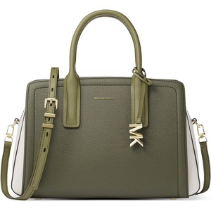 Michael Kors Women’s Laila Medium Satchel(Gold-tone Hardware/Tricolor Embossed Leather/Ivy Multi)