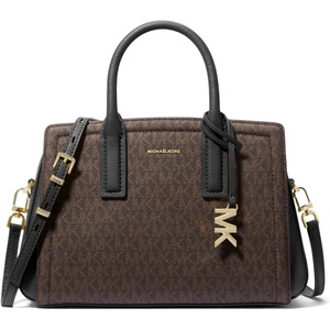 Michael Kors Women’s Laila Small Satchel(Gold-tone Hardware/Brown/Black)