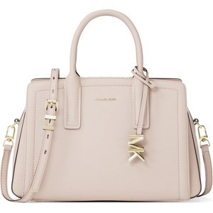 Michael Kors Women’s Laila Small Satchel(Gold-tone Hardware/Embossed Goat Leather/Soft Pink)