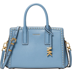 Michael Kors Women’s Laila Small Satchel(Gold-tone Hardware/Leather/Chambray)