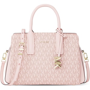 Michael Kors Women’s Laila Small Satchel(Gold-tone Hardware/Tonal Mk Signature Coated Twill/Ballet)