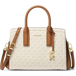 Michael Kors Women’s Laila Small Satchel(Gold-tone Hardware/Vanilla/Acorn)