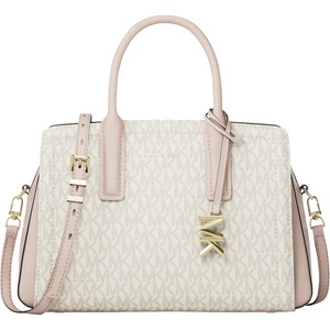 Michael Kors Women’s Laila Small Satchel(Mk Signature/Vanilla/Soft Pink)