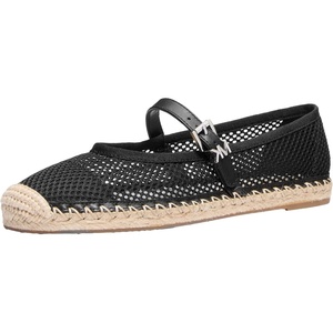 Michael Kors Women’s Lynn Ballet Espadrille Shoes(Signature/Nappa Leather/Black)