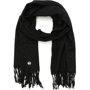 Michael Kors Womens Metallic Herringbone Wrap, Stylish Fashion Accessory(Black Silver Metal)