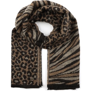 Michael Kors Womens Mixed Animal Wrap, Stylish Fashion Accessory Scarf for Cold(Dark Camel Multi)