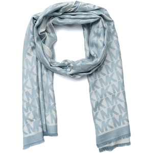 Michael Kors Women’s Mk Charm Colorblocked Lws Scarf, Stylish Fashion Accessory for Cold Weather(Chambray)