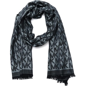 Michael Kors Women’s Mk Charm Colorblocked Lws Scarf, Stylish Fashion Accessory for Cold Weather(Midnight)