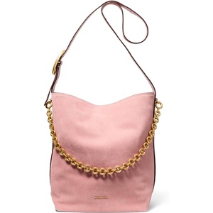 Michael Kors Women’s Nolita Large Bucket Tote Bag(Gold-tone Hardware/Suede Leather/Primrose)