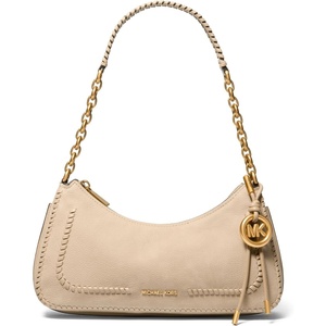Michael Kors Women’s Nolita Medium Chain Pouchette Bag(Gold-tone Hardware/Leather/Khaki)