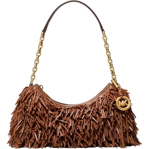 Michael Kors Women’s Nolita Medium Chain Pouchette Bag(Gold-tone Hardware/Leather/Luggage)