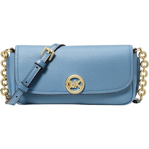 Michael Kors Women’s Nolita Small Flap Chain Crossbody(Gold-tone Hardware/Leather/Chambray)