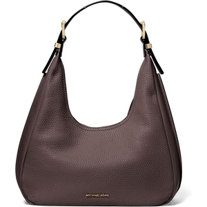Michael Kors Women’s Nolita Small Hobo Shoulder Bag(Gold-tone Hardware/Chocolate)