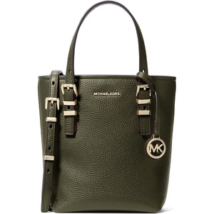 Michael Kors Women’s Quinn Extra Small Tote Crossbody Bag(Gold-tone Hardware/Pebble Leather/Ivy)
