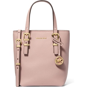 Michael Kors Women’s Quinn Extra Small Tote Crossbody Bag(Gold-tone Hardware/Pebble Leather/Soft Pink)