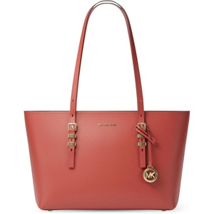 Michael Kors Women’s Quinn Medium Top-Zip Tote(Gold-tone Hardware/Pebble Leather/Crimson)