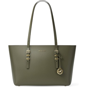 Michael Kors Women’s Quinn Medium Top-Zip Tote(Gold-tone Hardware/Pebble Leather/Ivy)