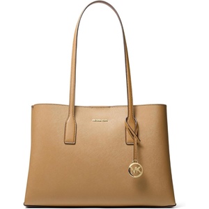 Michael Kors Women’s Ruthie Medium Tote Bag(Gold-tone Hardware/Saffiano Leather/Burnt Khaki)