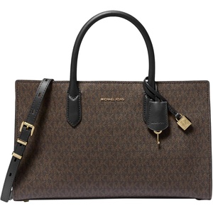 Michael Kors Women’s Scarlett Medium Satchel(Gold-tone Hardware/Brown/Black)