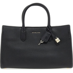Michael Kors Women’s Scarlett Medium Satchel(Gold-tone Hardware/Soft Venus Leather/Black)