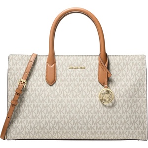 Michael Kors Women’s Scarlett Medium Satchel(Mk Signature/Vanilla/Acorn)