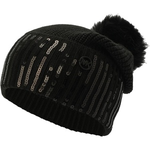 Michael Kors Women’s Sequin Cuff Hat(Black/Black)