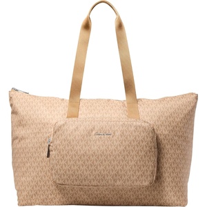 Michael Kors Women’s Tanner Large Packable Tote(Silver-tone Hardware/Mk Signature/Peanut)