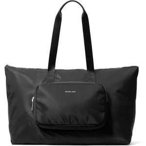 Michael Kors Women’s Tanner Large Packable Tote(Silver-tone Hardware/Nylon/Black)