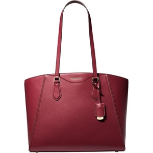 Michael Kors Women’s Taryn Large Multi-functional Top-zip Tote Bag(Gold-tone Hardware/Deep Red)