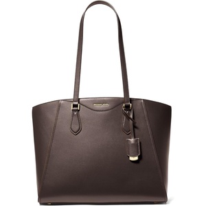 Michael Kors Women’s Taryn Large Multi-functional Top-zip Tote Bag(Gold-tone Hardware/Sahara Leather/Chocolate)