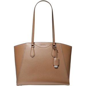 Michael Kors Women’s Taryn Large Multi-functional Top-zip Tote Bag(Silver-tone Hardware/Driftwood)