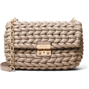 Michael Kors Women’s Tribeca Large Convertible Chain Shoulder Bag(Gold-tone Hardware/Birch)