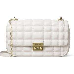 Michael Kors Women’s Tribeca Large Convertible Chain Shoulder Bag(Gold-tone Hardware/Light Cream)