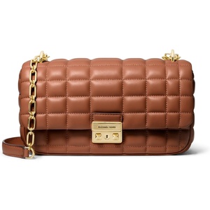 Michael Kors Women’s Tribeca Large Convertible Chain Shoulder Bag(Gold-tone Hardware/Luggage)