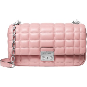 Michael Kors Women’s Tribeca Large Convertible Chain Shoulder Bag(Silver-tone Hardware/Smokey Rose)