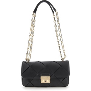 Michael Kors Womens Tribeca Small Convertible Chain Shoulder Bag(Black)