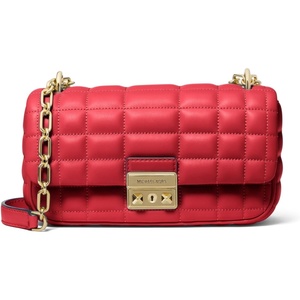 Michael Kors Womens Tribeca Small Convertible Chain Shoulder Bag(Crimson)