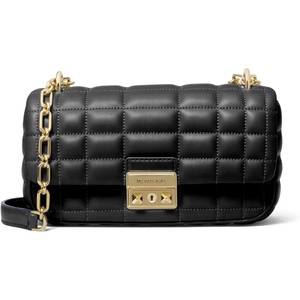 Michael Kors Womens Tribeca Small Convertible Chain Shoulder Bag(Gold-tone Hardware/Black)