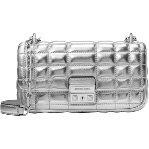 Michael Kors Womens Tribeca Small Convertible Chain Shoulder Bag(Silver)
