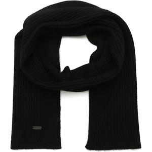 Michael Kors Women’s Wide Center Ribbed Scarf, Stylish Fashion Accessory, Ideal for Cold Weather(Black)