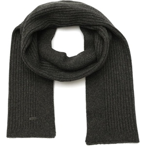 Michael Kors Women’s Wide Center Ribbed Scarf, Stylish Fashion Accessory, Ideal for Cold Weather(Charcoal Melange)