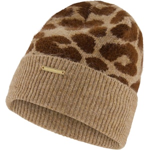 Michael Kors Women’s Wooly Leopard Crown Cuff Hat(Dark Camel/Dark Caramel)