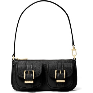 Michael Kors Zoe Small Convertible Pouchette(Gold-tone Hardware/Black)