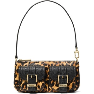 Michael Kors Zoe Small Convertible Pouchette(Gold-tone Hardware/Cheetah Haircalf/Marigold)